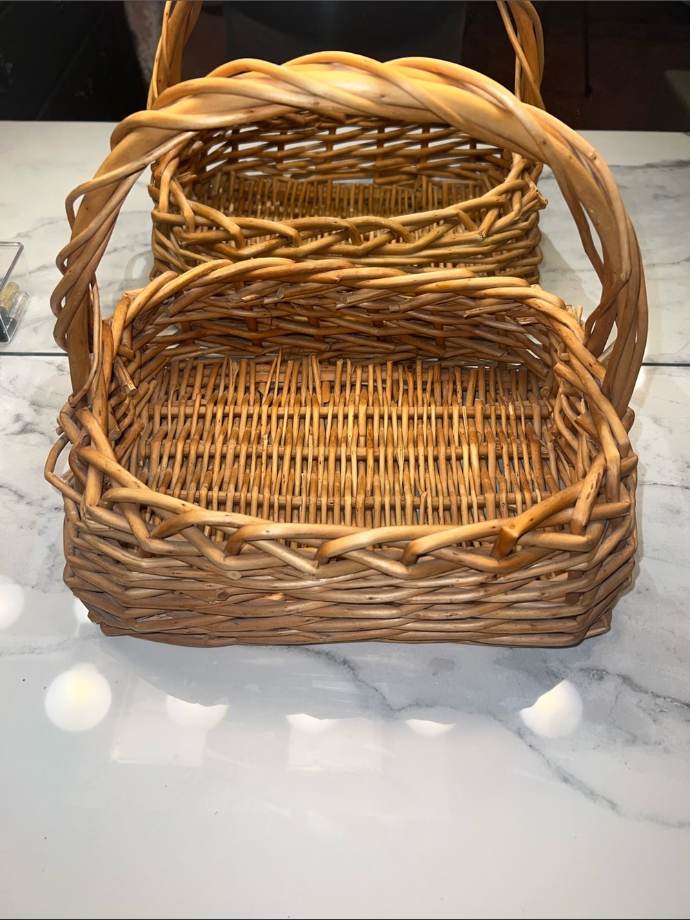 Woven Rattan Handled Basket 🧺